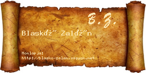 Blaskó Zalán névjegykártya